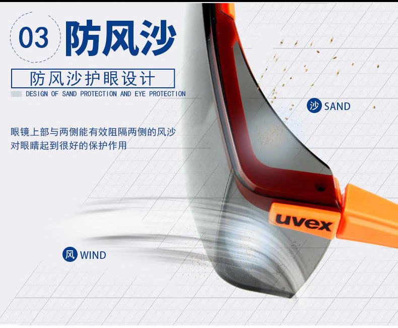 UVEX優唯斯9064246防霧防刮擦防化防護眼鏡圖片4