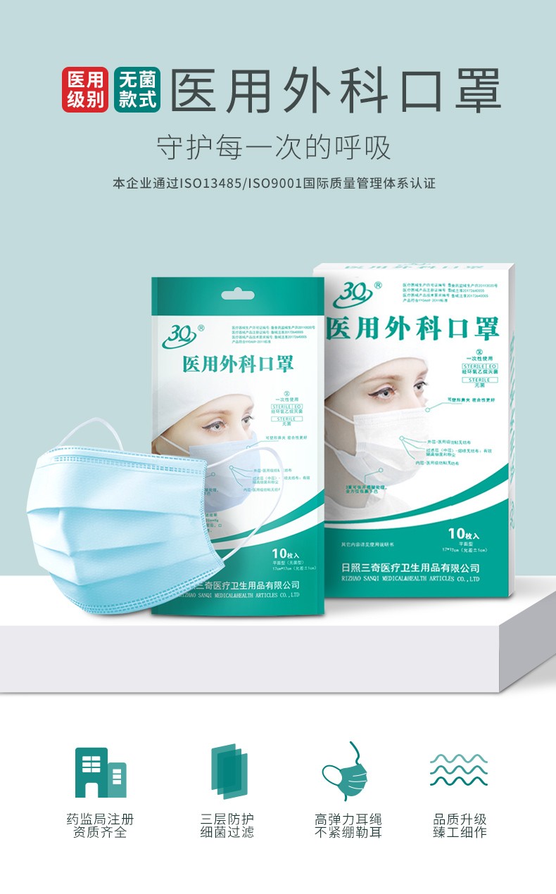 三奇醫用外科口罩圖片1