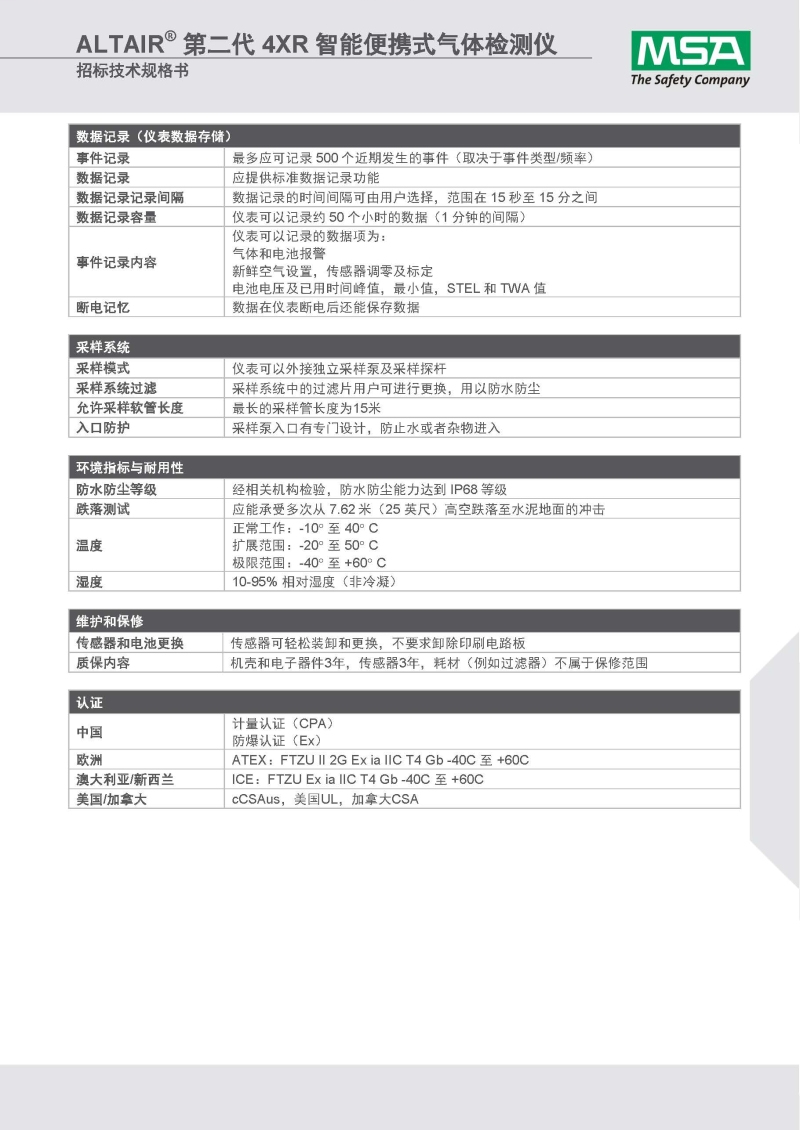梅思安10196254（國產版）天鷹4XR藍牙版多種氣體檢測儀圖片21