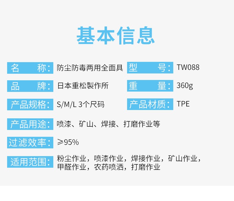 重松TW088防毒全面具圖4