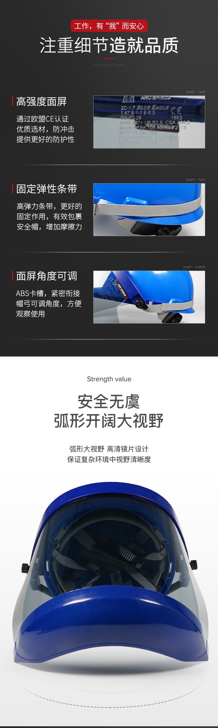 藍(lán)鷹FCA8防電弧面屏圖片2