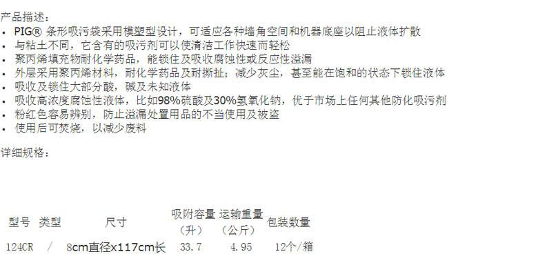 NewPig 124CR防化學(xué)條形吸污袋圖片2