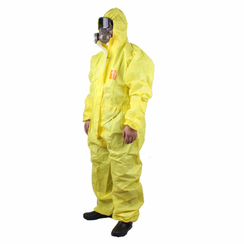 微護佳YE30-W-99-122-02 MC3000黃色雙袖雙褲腿帶腳套連體防化服圖片3