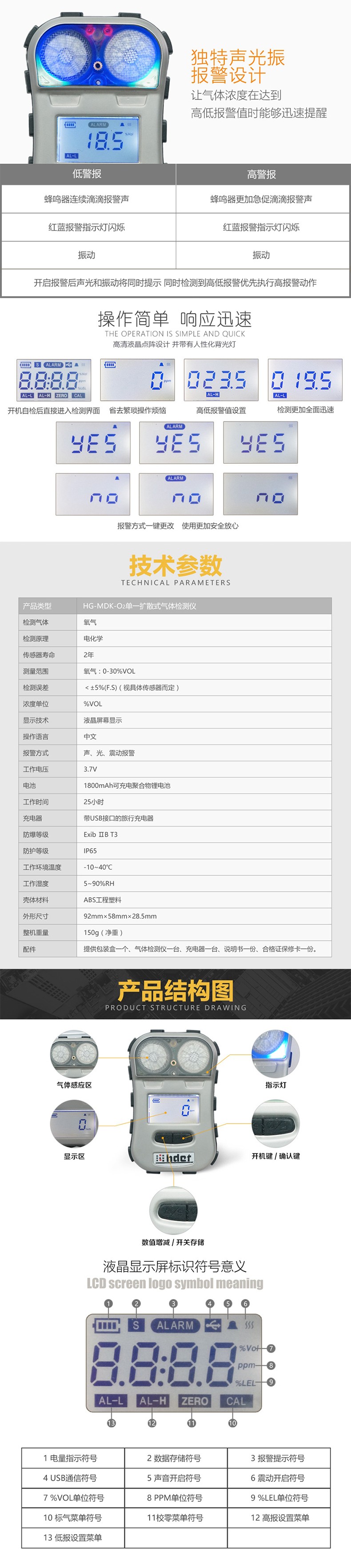 海固HG-MDK-O2氧氣迷你擴(kuò)散式氣體檢測儀圖片