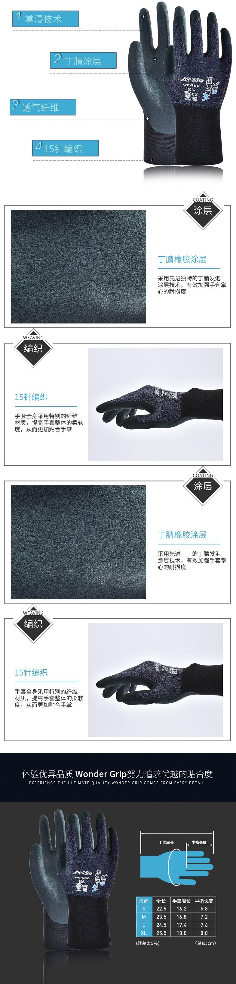 多給力WG-550防滑耐磨透氣勞保手套圖片