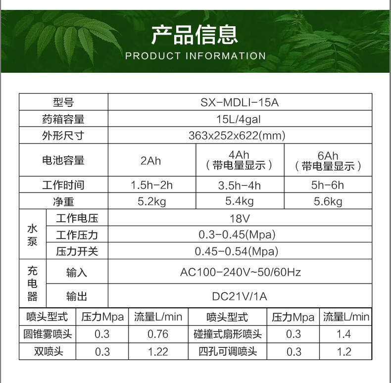 市下SX-MDLI-15A 15L背負式電動噴霧器圖片
