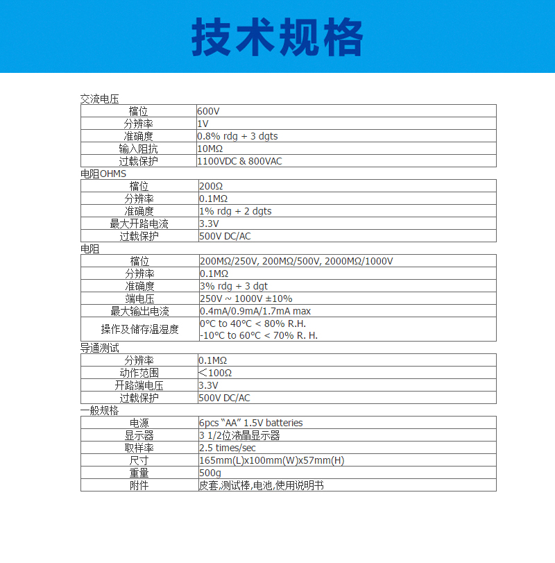 臺(tái)灣泰仕TES-1600數(shù)字式絕緣測(cè)試器圖片