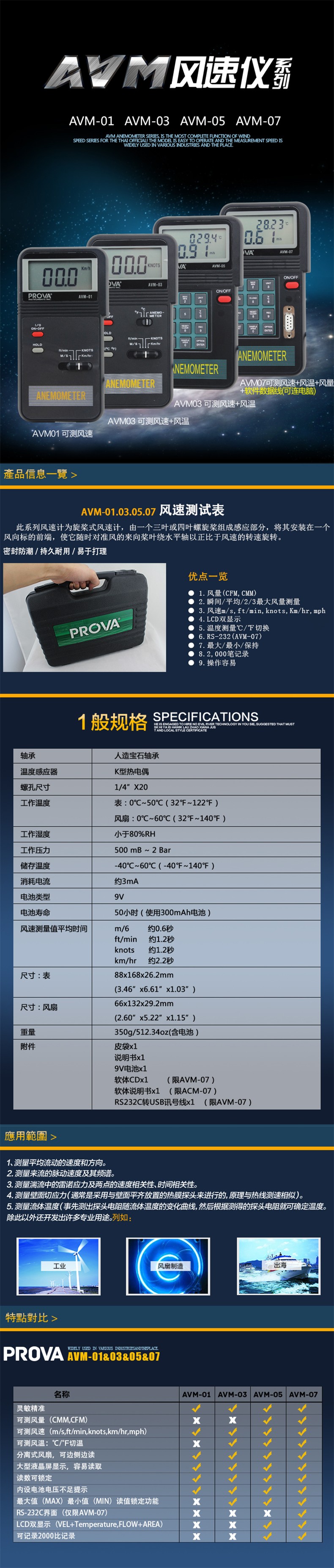 臺(tái)灣泰仕AVM-05記憶式風(fēng)速計(jì)溫度計(jì)圖片1