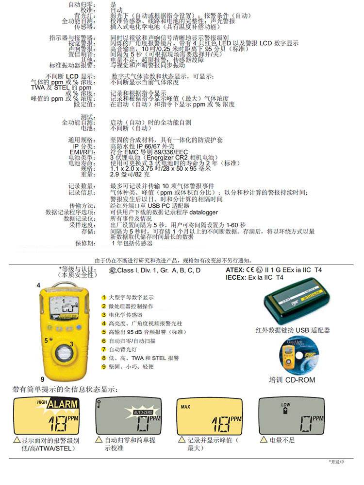 BW GAXT-A2-DL便攜式單一氨氣氣體檢測儀圖片2