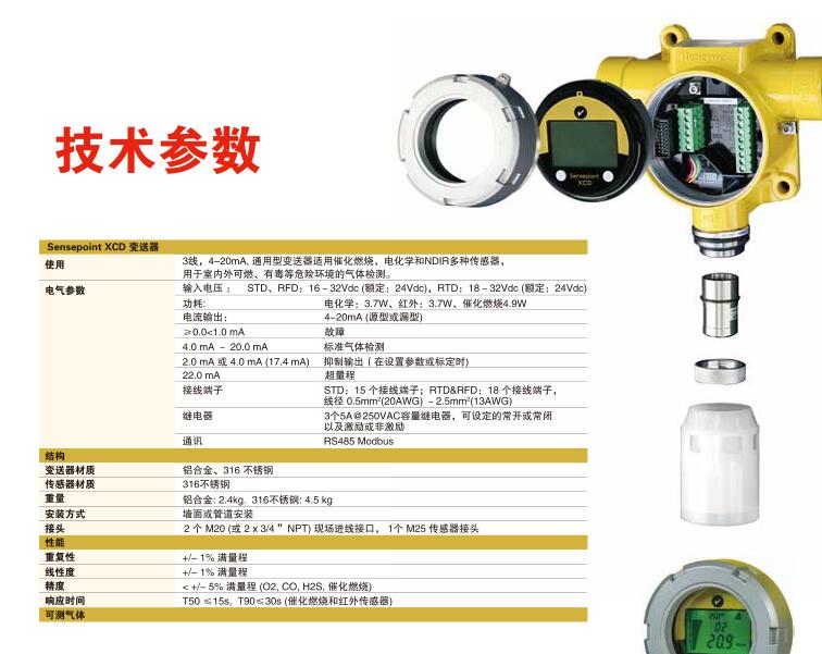 霍尼韋爾XCD固定式氣體檢測儀圖片1