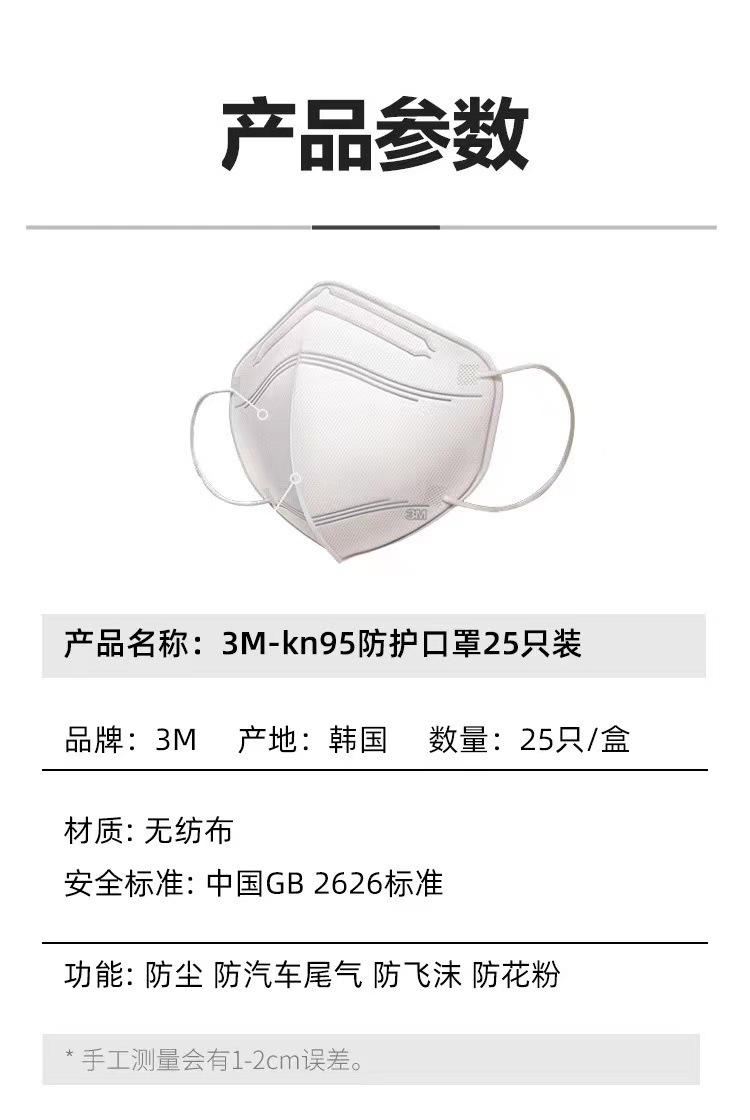 3M 9513折疊頸戴式輕型KN95防塵口罩圖片8