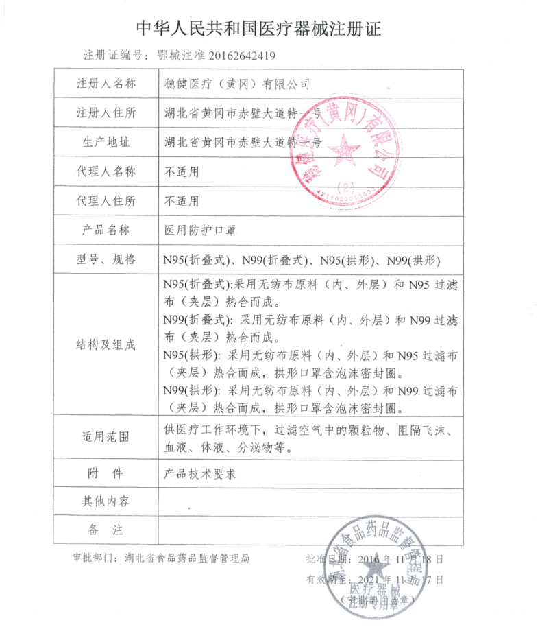 穩(wěn)健杯型N95醫(yī)用防護口罩