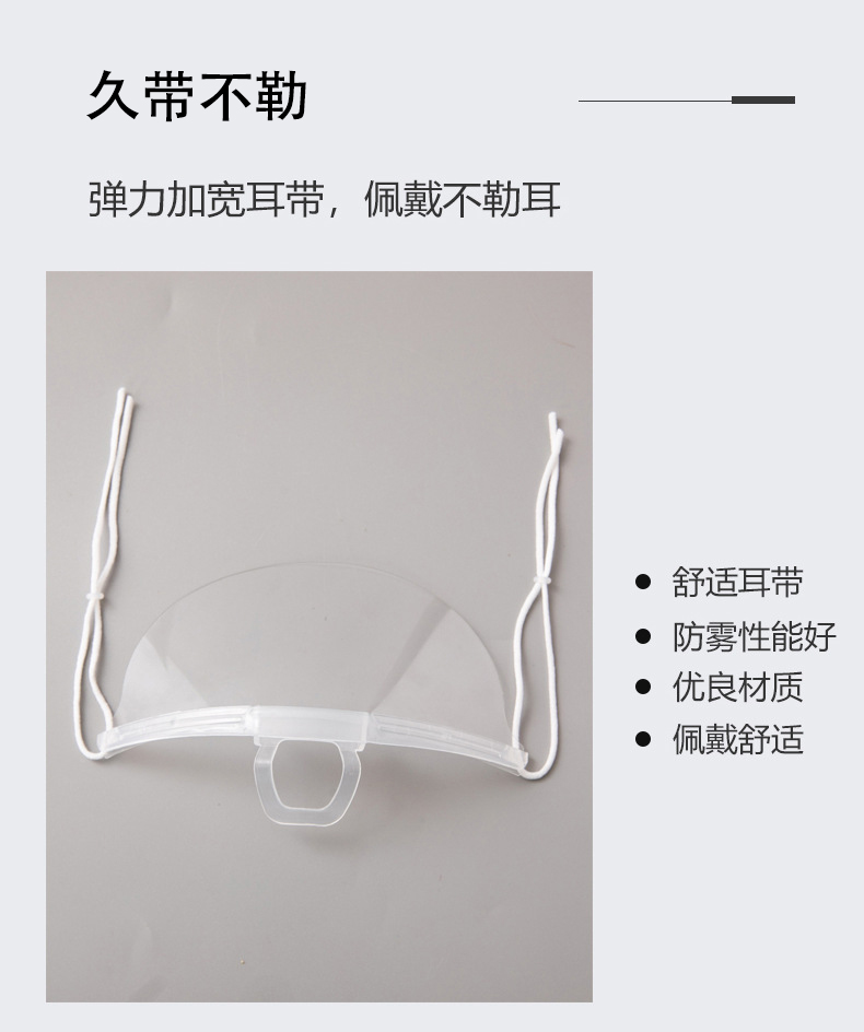 定和餐飲透明口罩防水塑料微笑口罩PS604 6