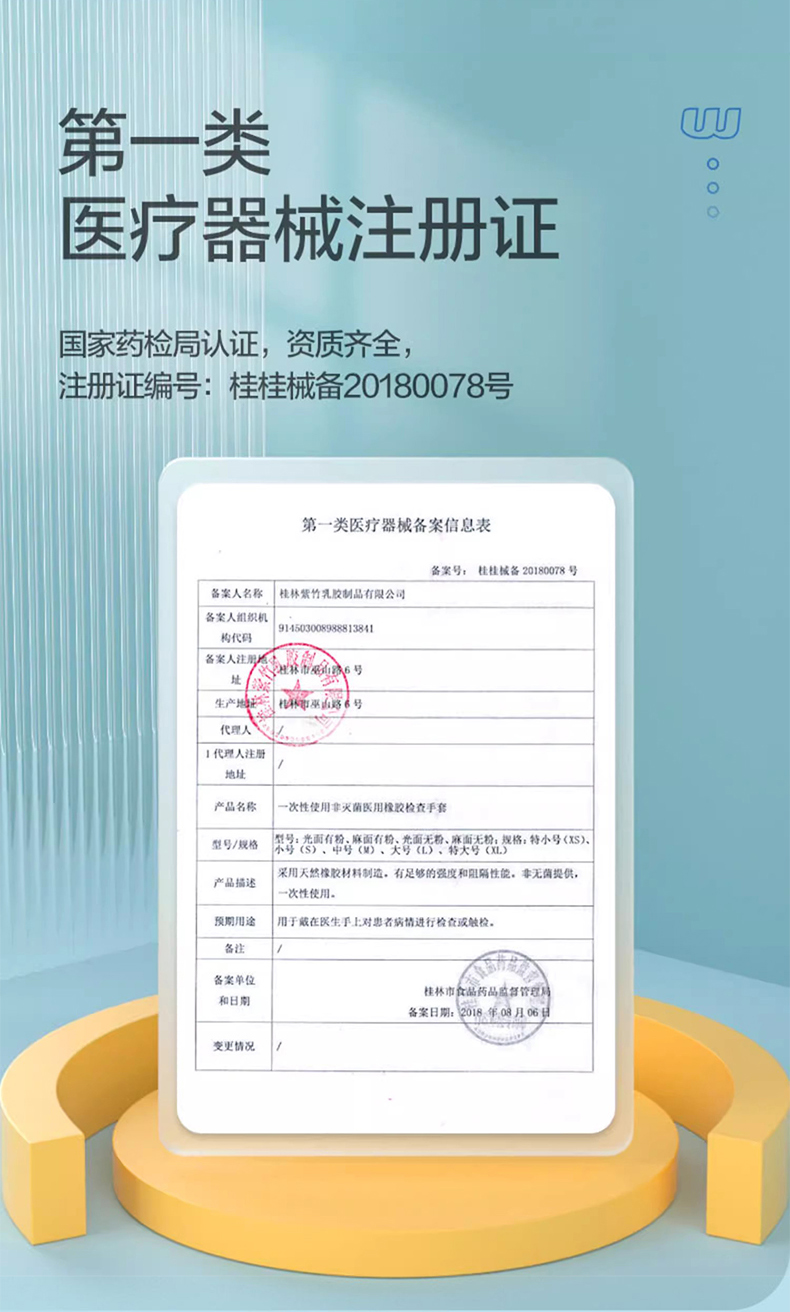 高邦604-010052一次性使用非滅菌醫(yī)用橡膠檢查手套中號M碼2
