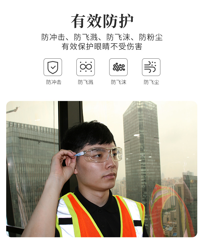 PIP 250-82-0520透明防霧防液體噴濺防護(hù)眼鏡圖片6