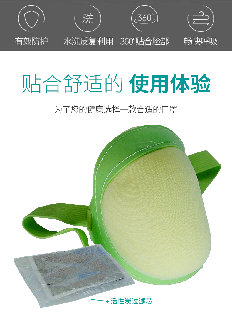 藍星C-501頭戴式KN90活性碳防塵口罩2