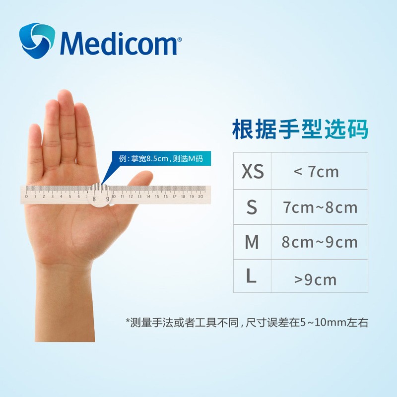 麥迪康1191B藍色無粉一次性丁腈手套S圖片6
