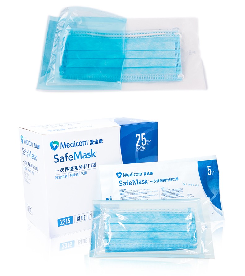 麥迪康2315藍色一次性醫用外科口罩圖片4