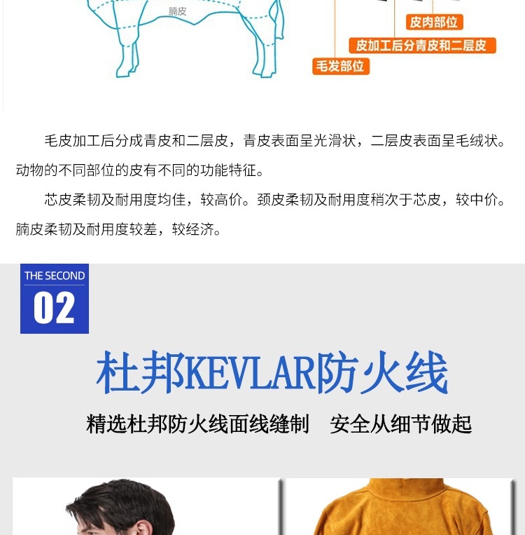 友盟AP-8000金黃色皮護(hù)胸帶領(lǐng)長(zhǎng)袖圍裙圖片8