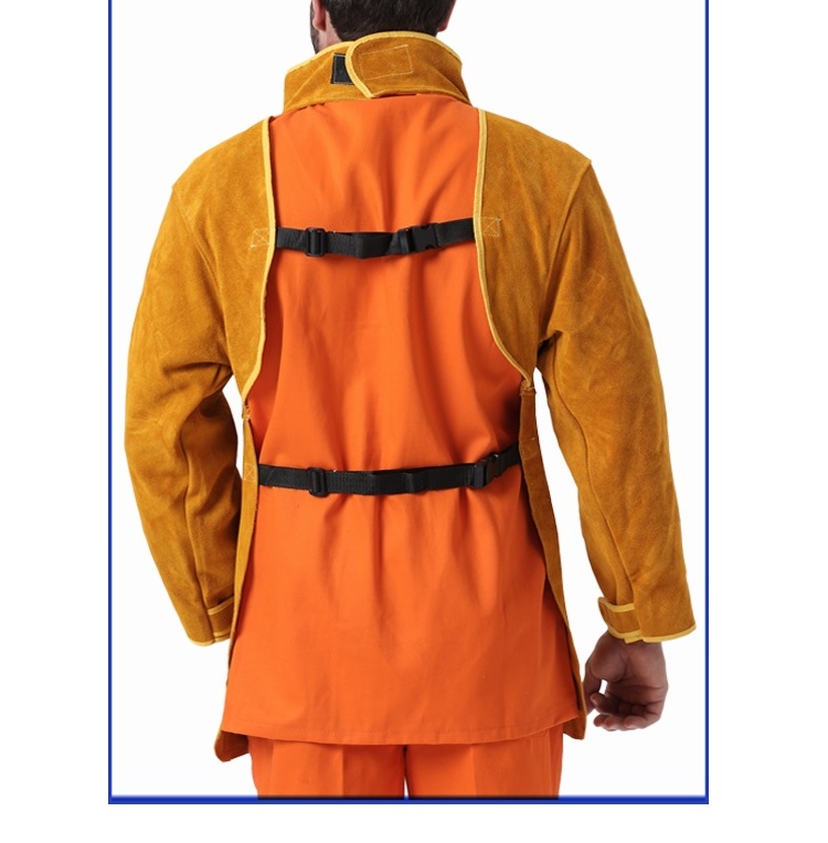 友盟AP-8000金黃色皮護(hù)胸帶領(lǐng)長(zhǎng)袖圍裙圖片11