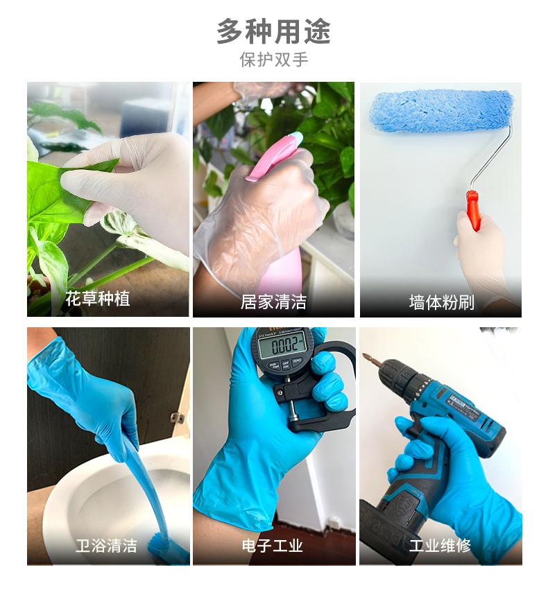 塞莫詩S901BL天藍色一次性PVC手套圖片6