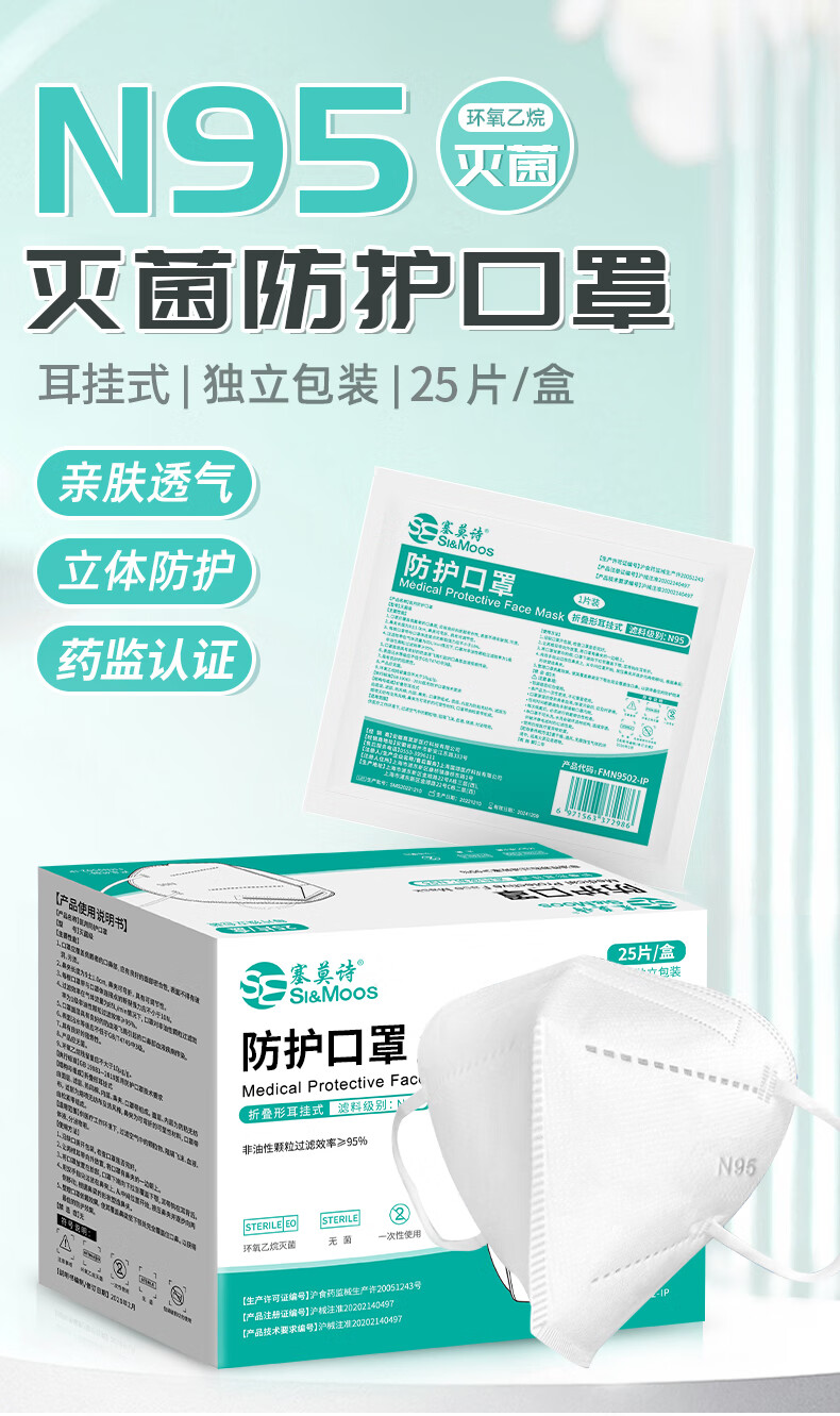 塞莫詩FMN9501折疊耳帶式醫用防護口罩圖片5