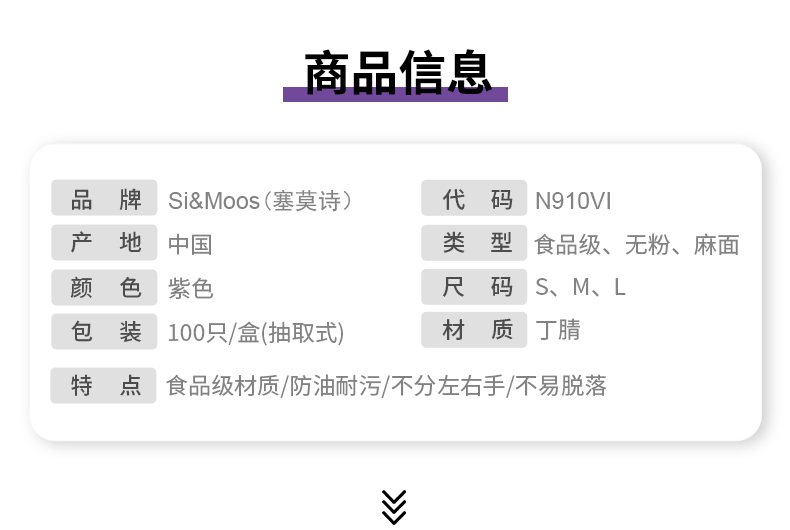塞莫詩N901DB深藍(lán)色一次性丁腈檢查手套圖片4