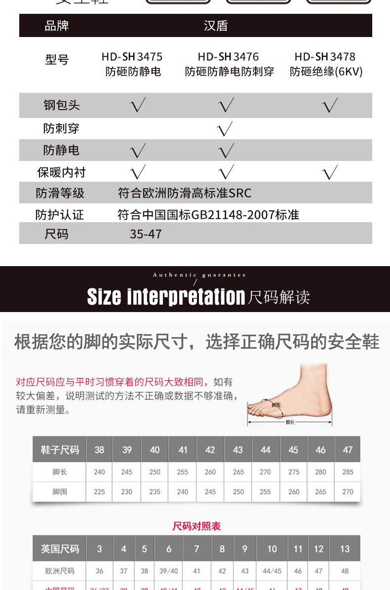 漢盾HD-SH3476防砸防刺穿靜電保暖安全鞋4