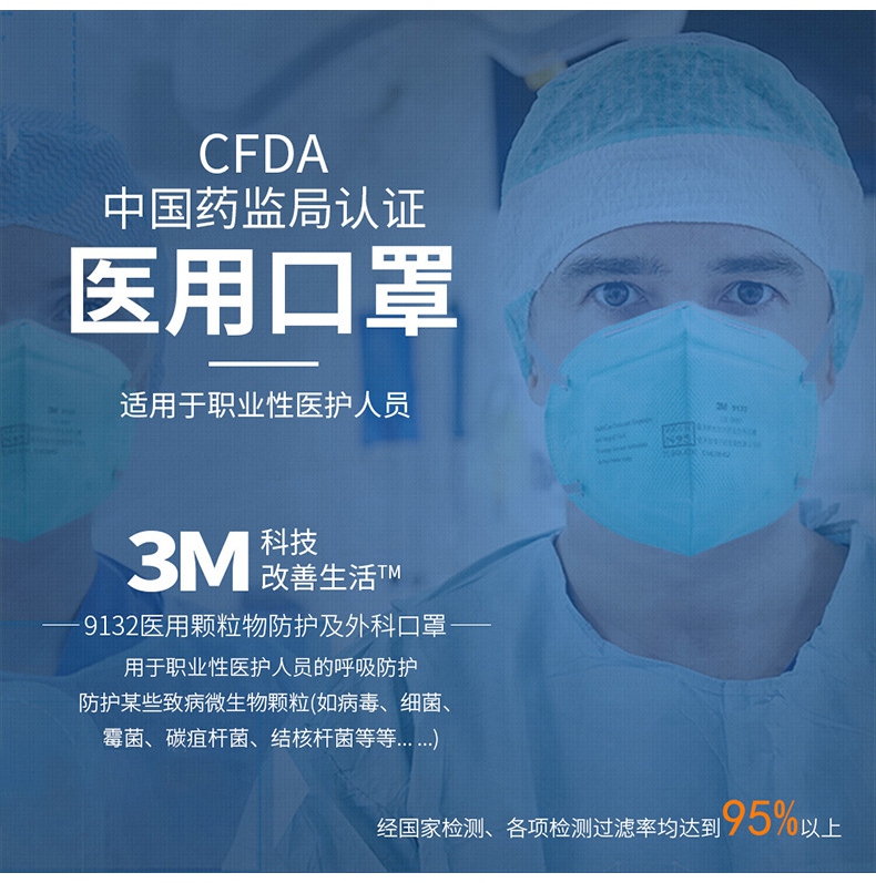 3M9132口罩N95醫(yī)用防護口罩圖片
