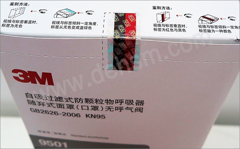 3M9501KN95防塵口罩防偽標簽圖