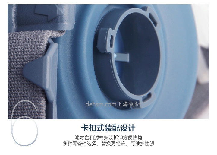3M7502+6002防硫化氫及酸性氣體防毒面具濾毒盒卡扣式裝配