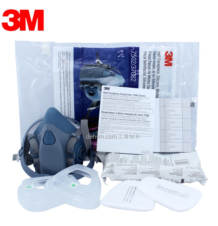 3M7502+6004防氨氣甲胺防毒面具整套包裝圖
