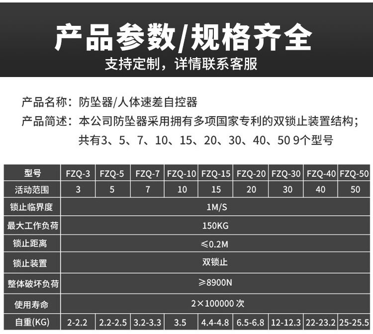 國標高空速差防墜器產品說明