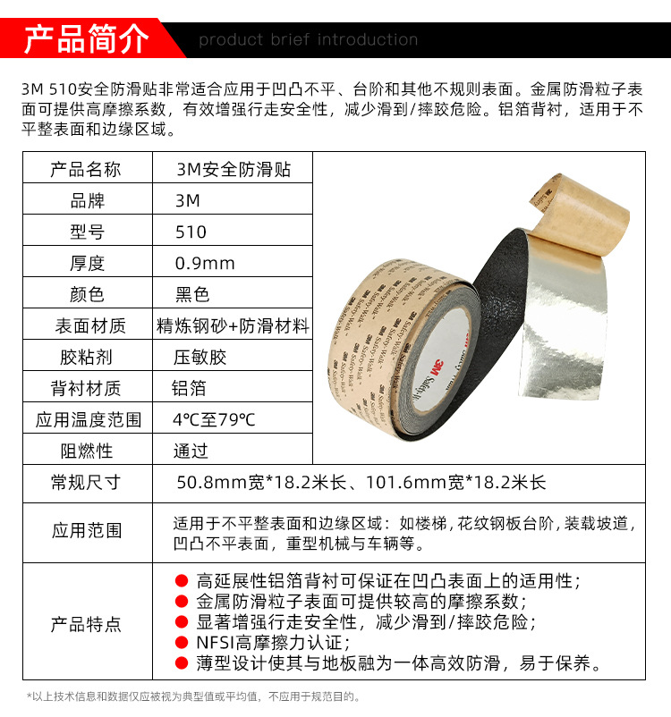 3M510凹凸表面用防滑膠帶圖片4