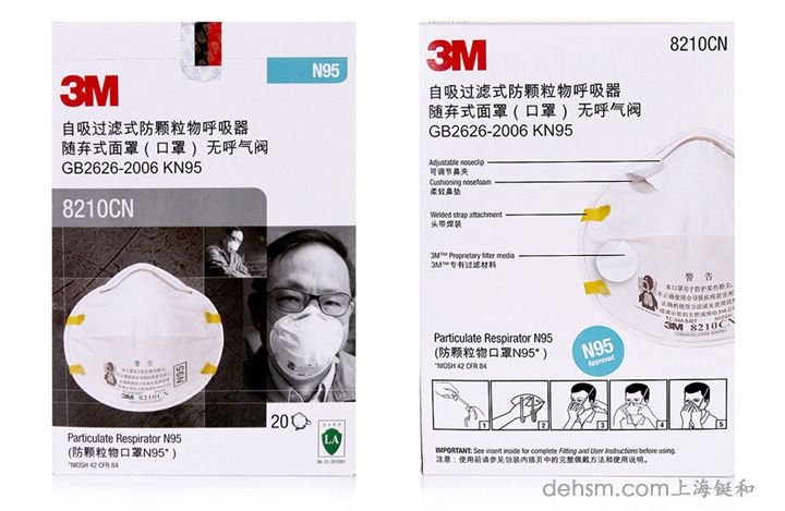 3m8210N95防塵口罩包裝盒圖片