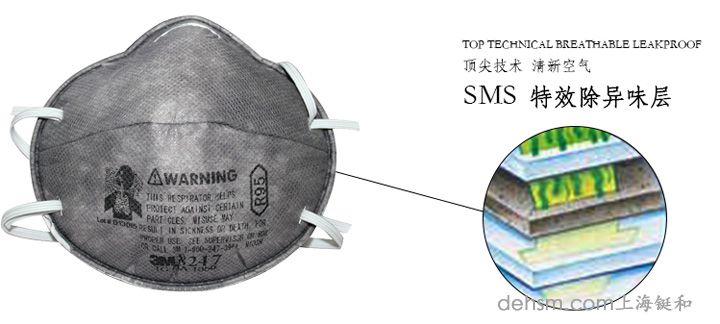 3M8247R95有機蒸氣異味及顆粒物防護口罩SMS特效除異味層